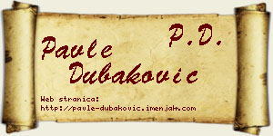 Pavle Dubaković vizit kartica